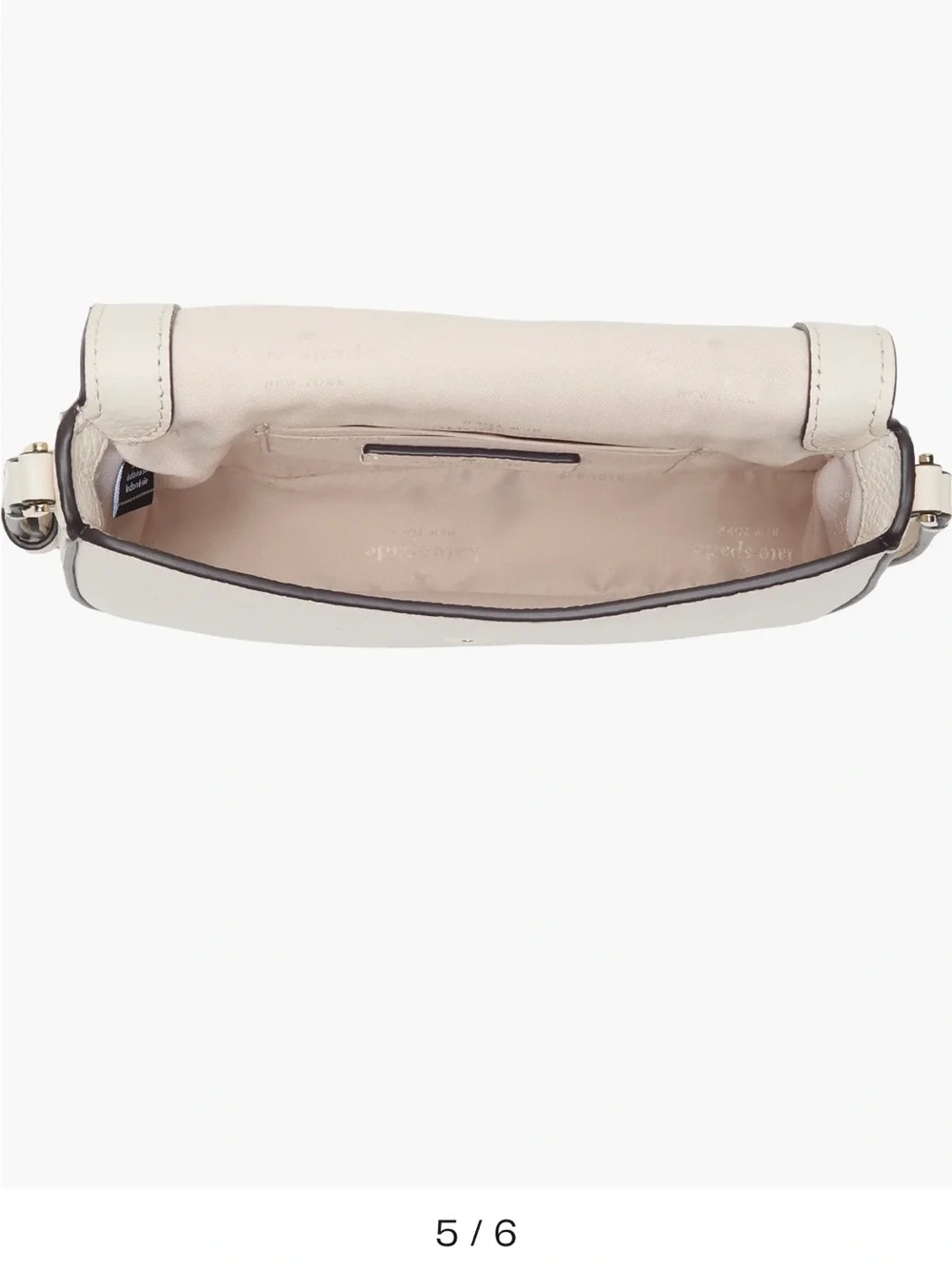 kate spade cream pebble leather crossbody with gold logo